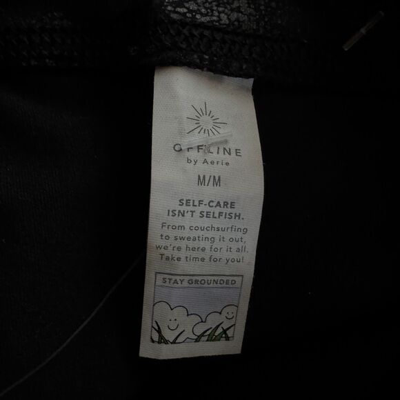 New Aerie The Hugger Crossover Faux Leather High Rise Leggings Women's Medium - Picture 6 of 9
